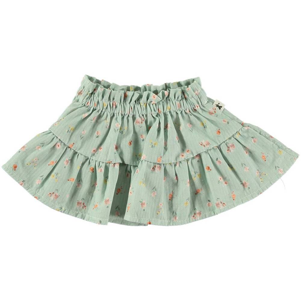 NEW PETIT INDI kid's floral skirt in green